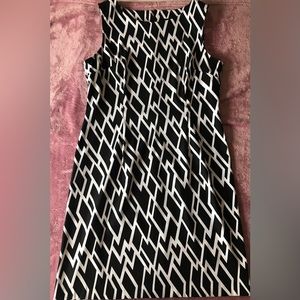 Vintage CONNECTED Size 12 Petite 12P 🖤🤍 Black White Graphic Design Dress 🤍